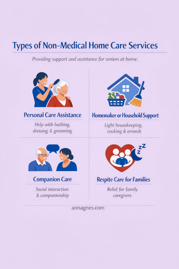 types of non‑medical home care services