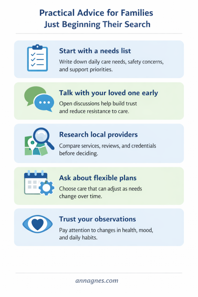 practical advice for families just beginning their search